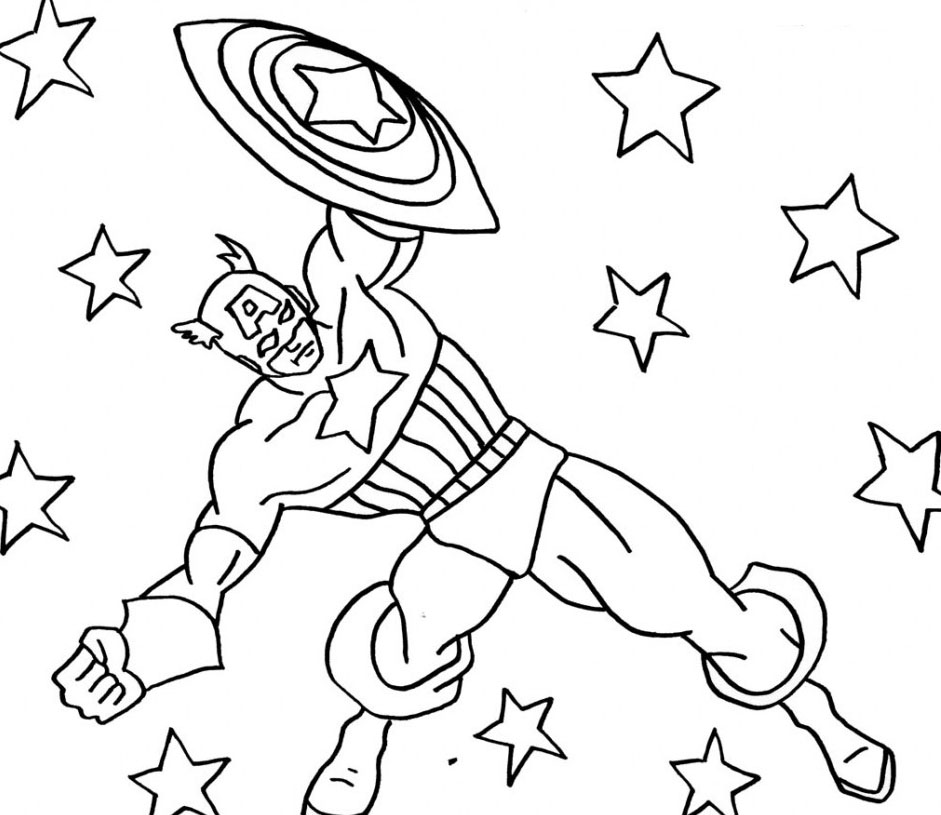 Desenho gratuito Capitão América #76582 da colecao Super-heróis e Supervilões para imprimir