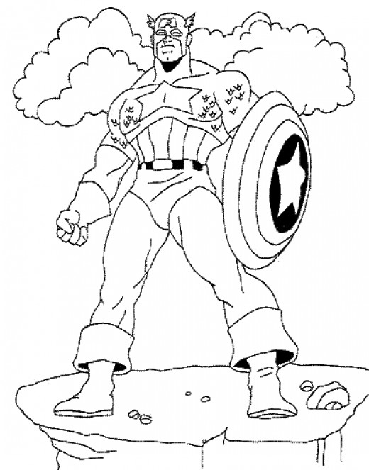 Desenho gratuito Capitão América #76585 da colecao Super-heróis e Supervilões para imprimir