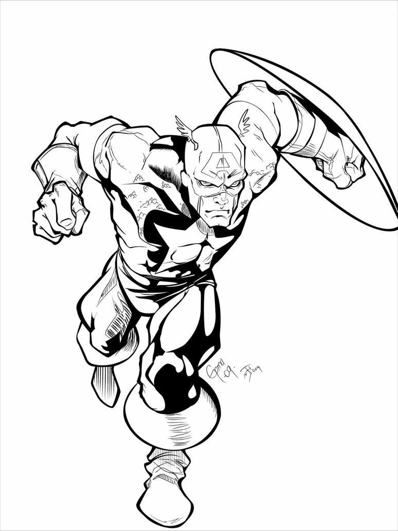 Desenho gratuito Capitão América #76613 da colecao Super-heróis e Supervilões para imprimir