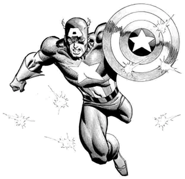 Desenho gratuito Capitão América #76731 da colecao Super-heróis e Supervilões para imprimir