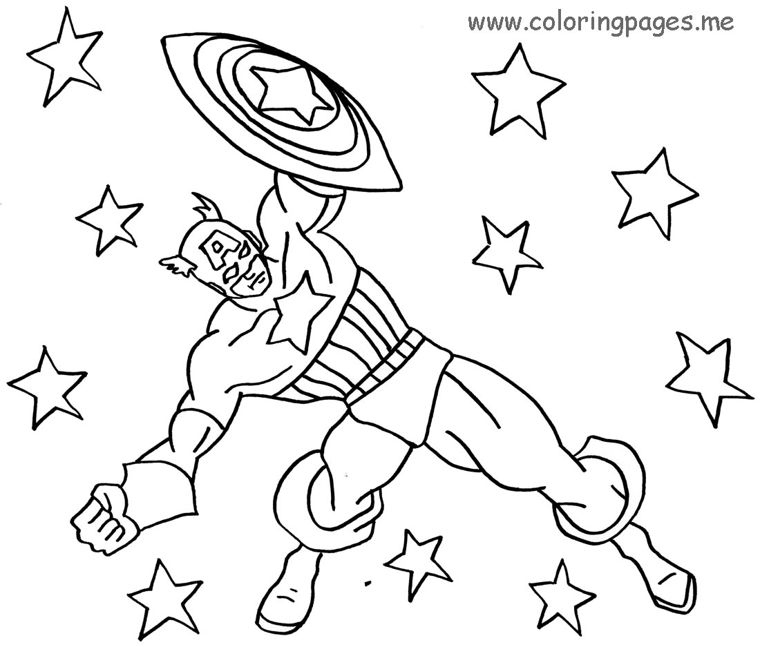 Desenho gratuito Capitão América #76745 da colecao Super-heróis e Supervilões para imprimir
