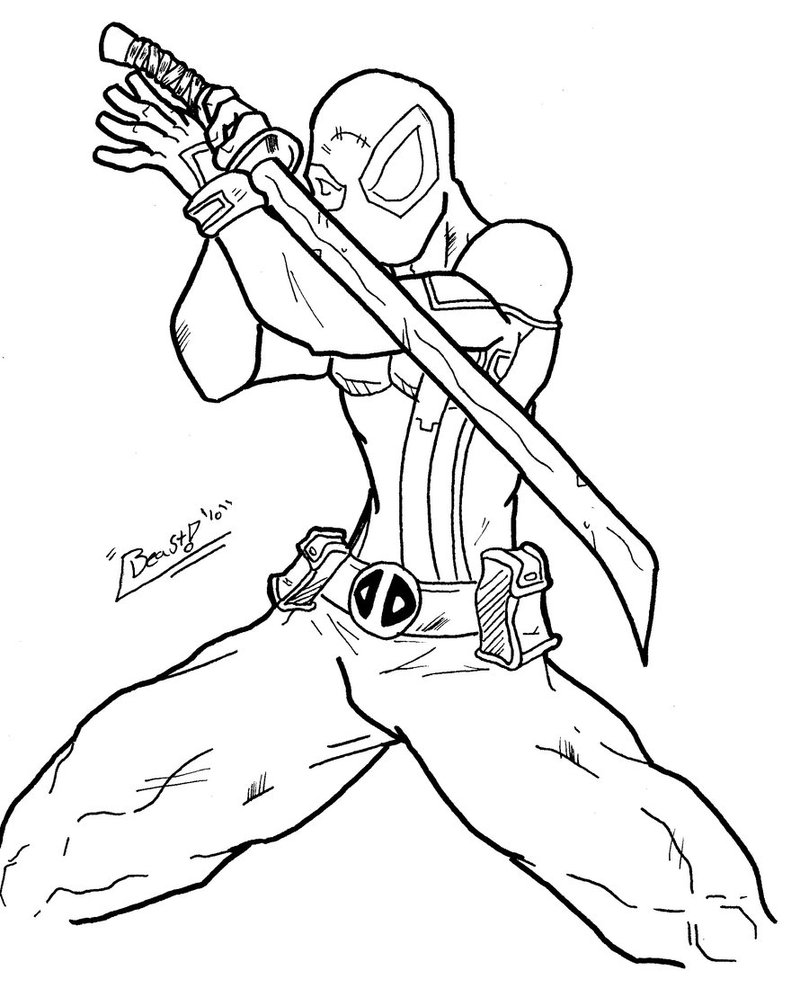 Desenho gratuito Deadpool #82828 da colecao Super-heróis e Supervilões para imprimir