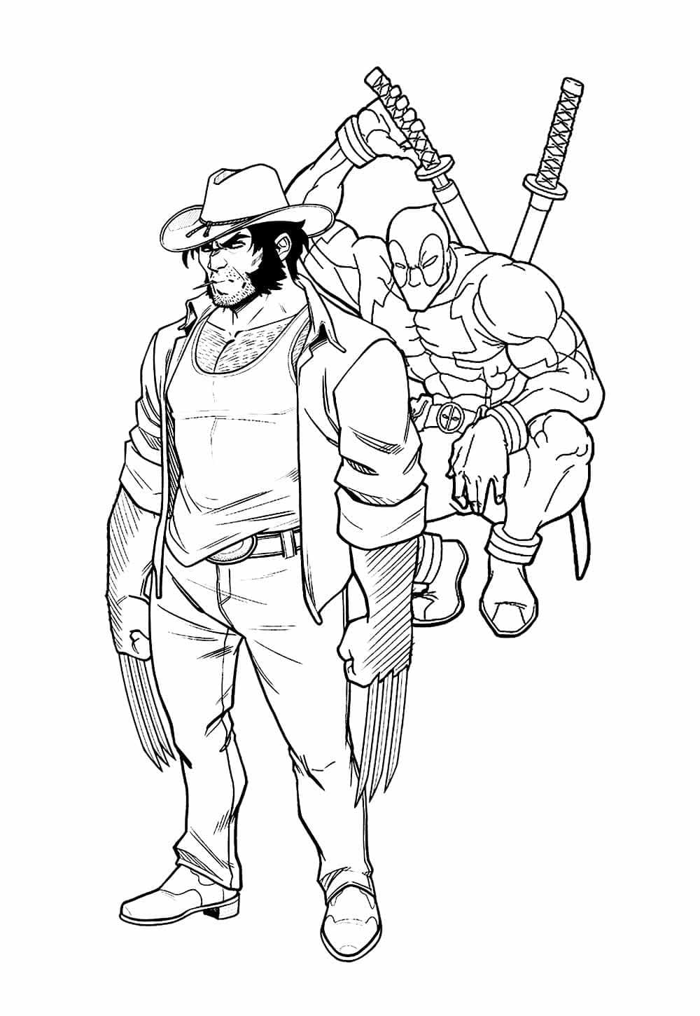 Desenho gratuito Deadpool e Wolverine #219350 da colecao Super-heróis e Supervilões para imprimir