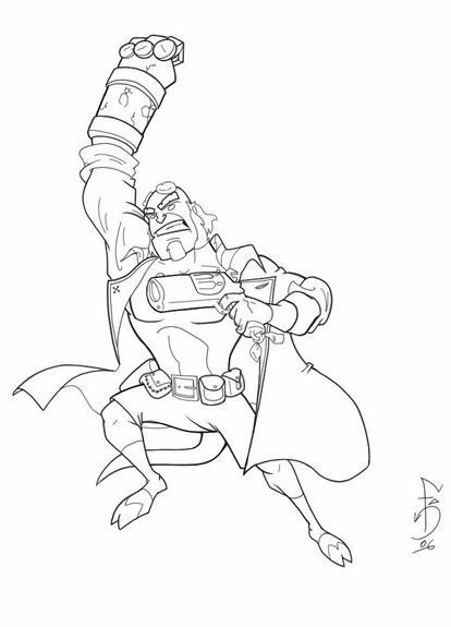 Desenho gratuito Hellboy #78484 da colecao Super-heróis e Supervilões para imprimir