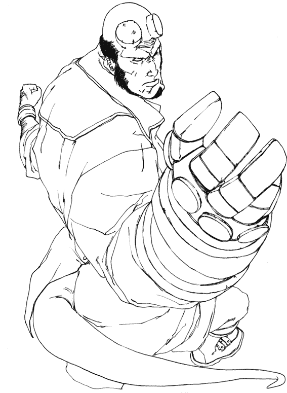 Desenho gratuito Hellboy #78490 da colecao Super-heróis e Supervilões para imprimir