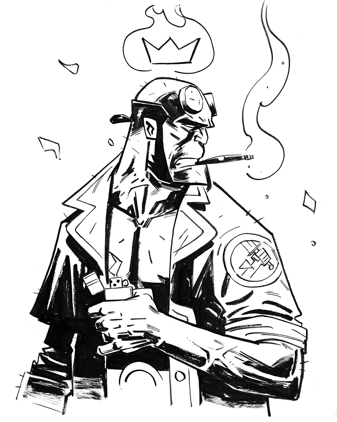 Desenho gratuito Hellboy #78593 da colecao Super-heróis e Supervilões para imprimir