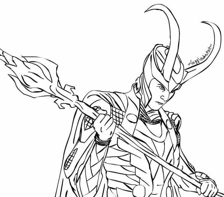 Desenho gratuito Loki #172536 da colecao Super-heróis e Supervilões para imprimir