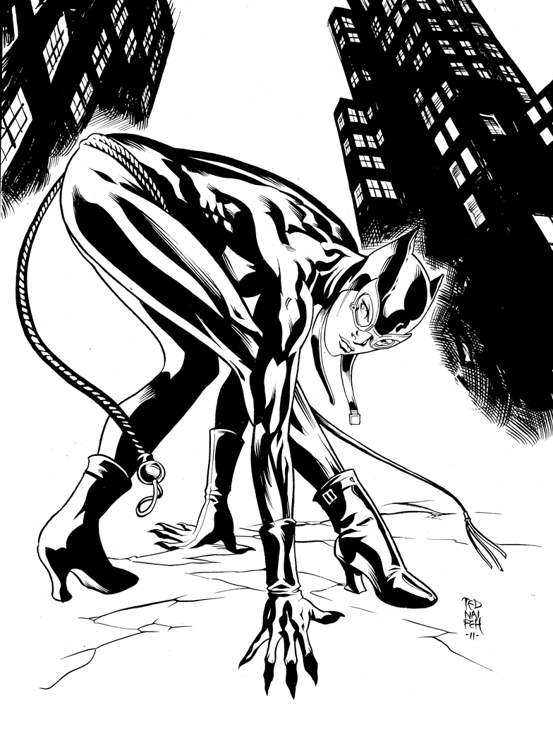 Ilustração de Mulher-Gato #78131 para colorir, parte da coleção Super-heróis e Supervilões