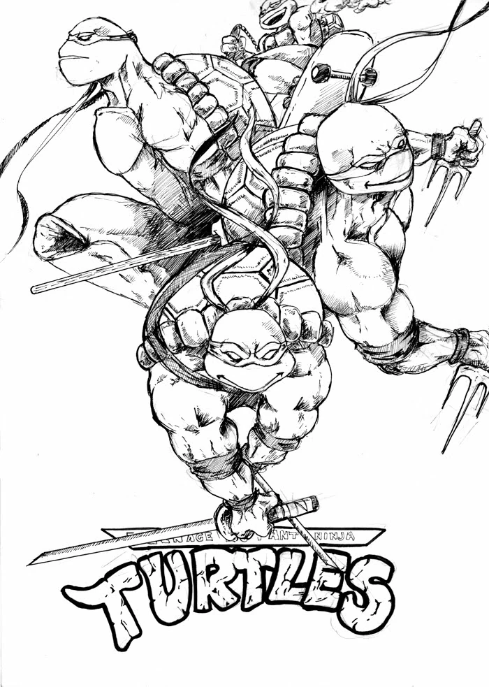 Desenho gratuito Ninja Turtles #75556 da colecao Super-heróis e Supervilões para imprimir