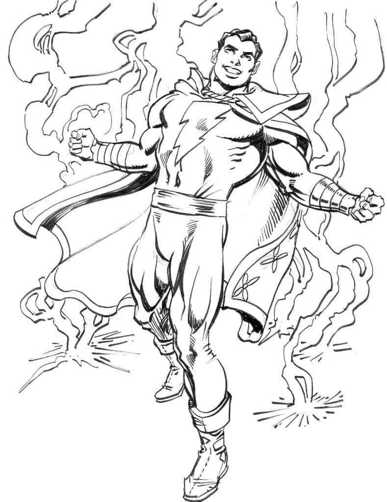 Desenho gratuito Shazam #208393 da colecao Super-heróis e Supervilões para imprimir