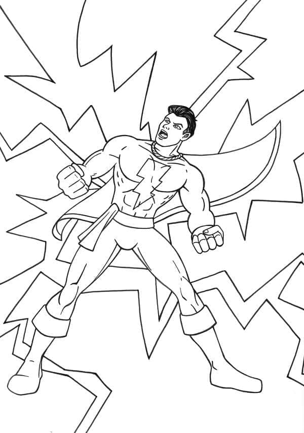 Atividade criativa: desenho de Shazam #208395 para colorir da coleção Super-heróis e Supervilões
