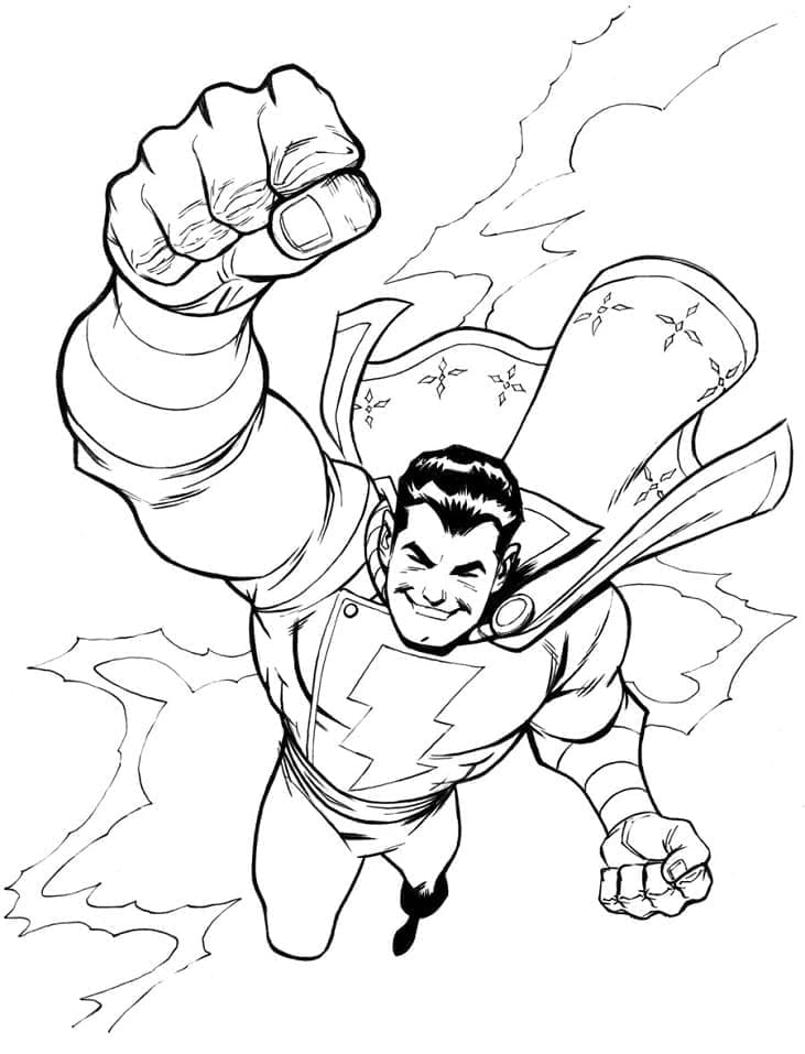 Página para colorir de Shazam #208401 pertencente à coleção Super-heróis e Supervilões