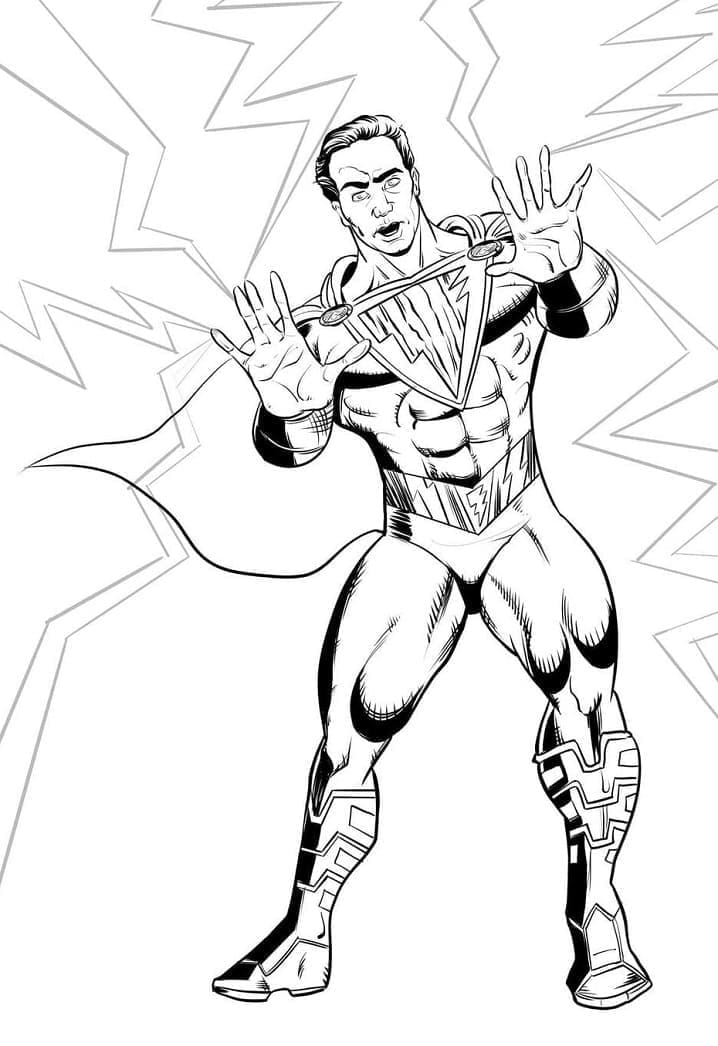 Desenho gratuito Shazam #208405 da colecao Super-heróis e Supervilões para imprimir