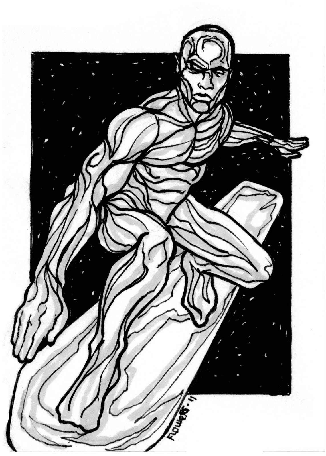 Página para colorir: Surfista Prateado (Super-heróis e Supervilões) #81179 - Páginas para Colorir Imprimíveis Gratuitamente