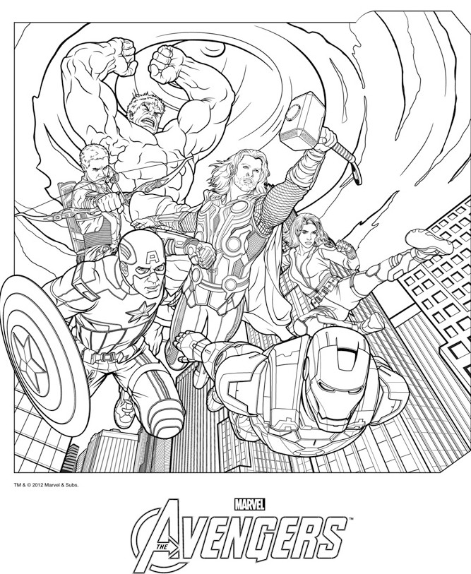 Página para colorir: Vingadores (Super-heróis e Supervilões) #74020 - Páginas para Colorir Imprimíveis Gratuitamente