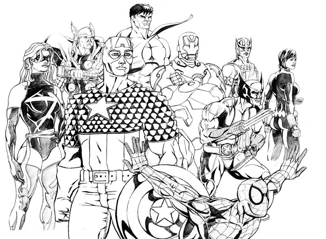 Desenho gratuito Vingadores #74044 da colecao Super-heróis e Supervilões para imprimir