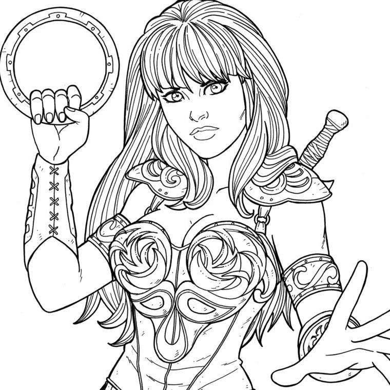Desenho gratuito Xena #84483 da colecao Super-heróis e Supervilões para imprimir