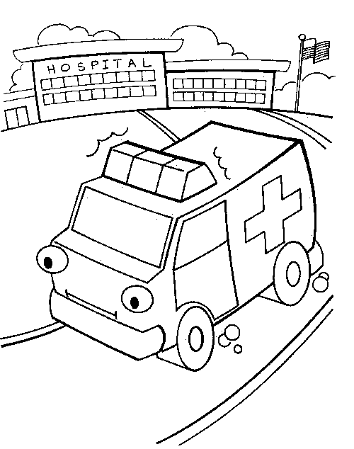 Página para colorir: Ambulância (Transporte) #136836 - Páginas para Colorir Imprimíveis Gratuitamente