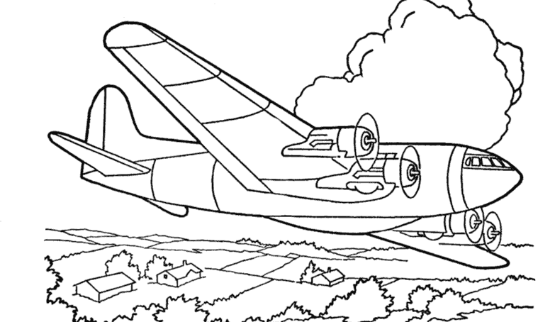 Página para colorir: Avião (Transporte) #134933 - Páginas para Colorir Imprimíveis Gratuitamente