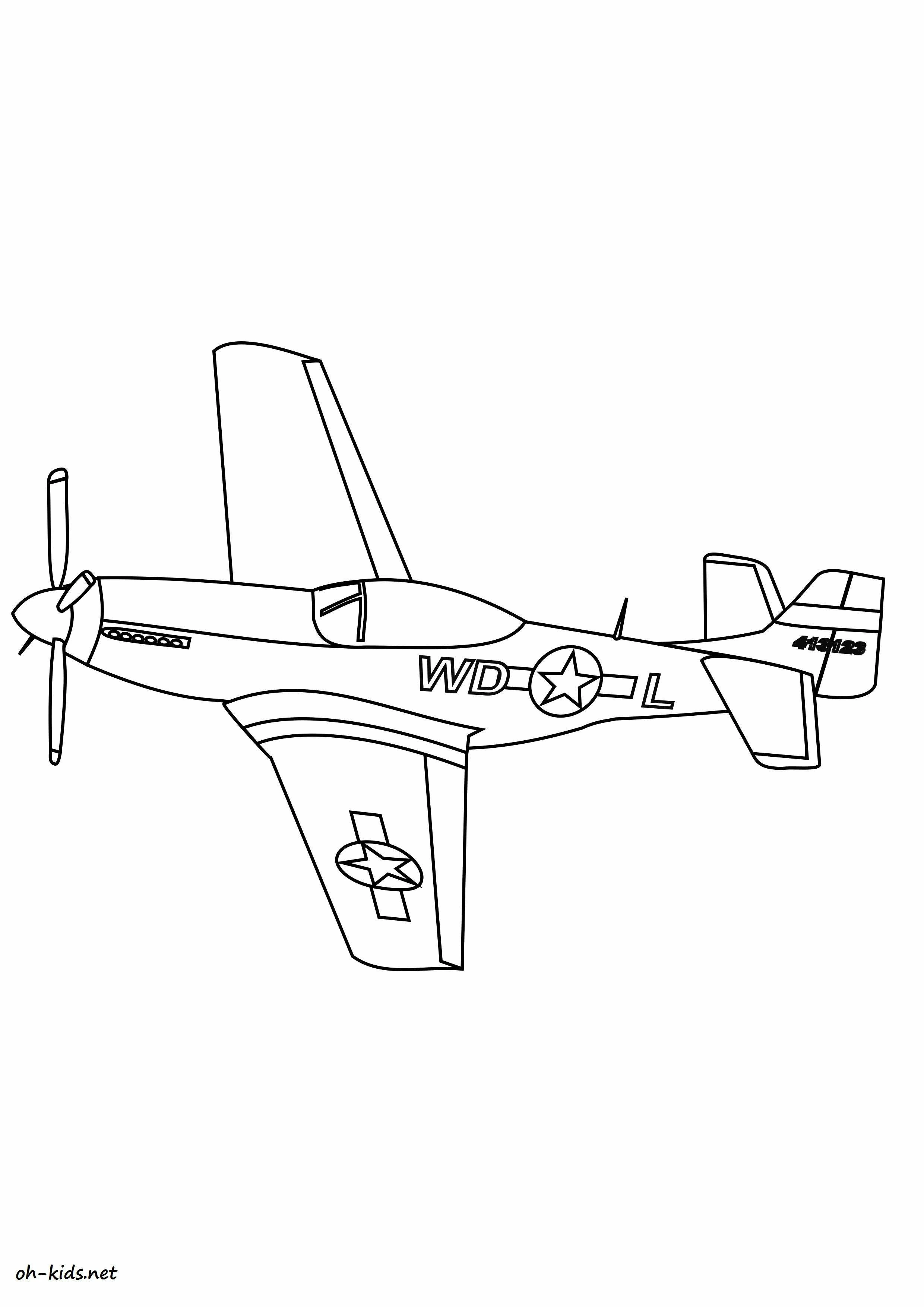 Desenho imprimível de Aviões de Guerra #141096 para colorir, pertence à coleção Transporte