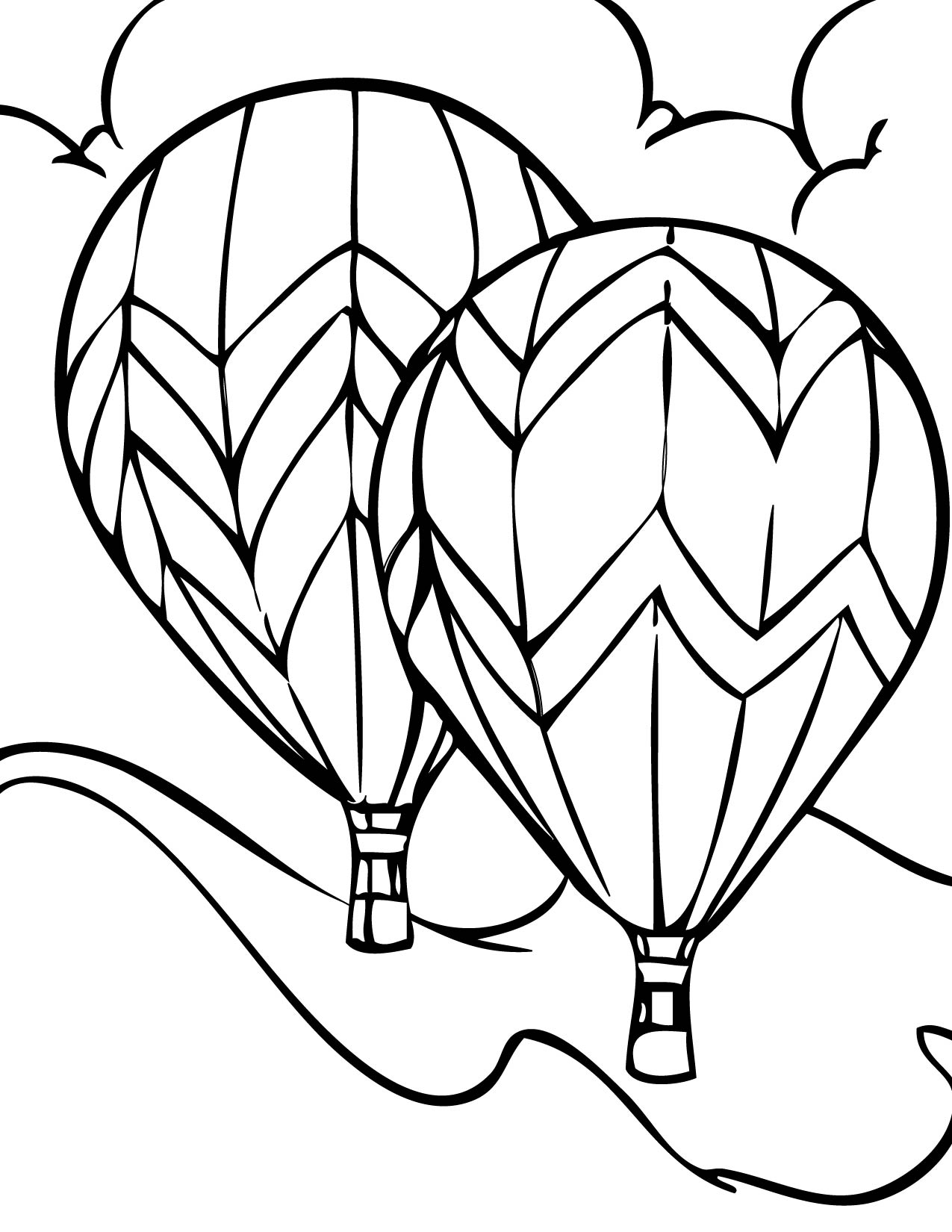 Página para colorir: balão de ar quente (Transporte) #134589 - Páginas para Colorir Imprimíveis Gratuitamente
