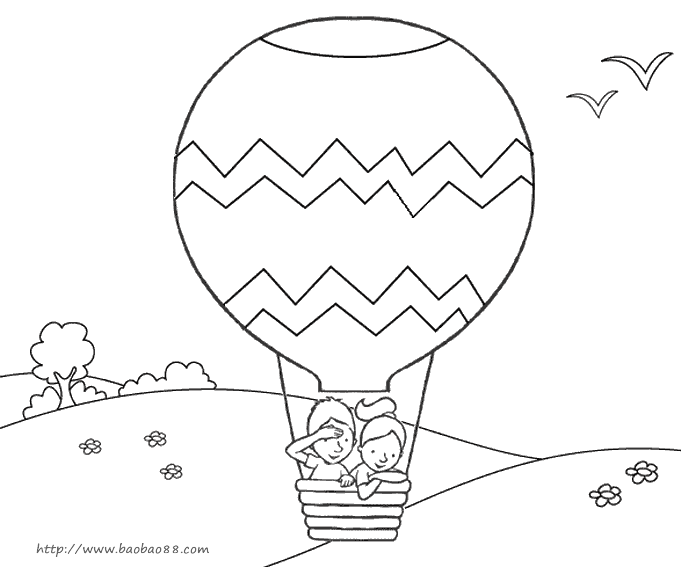 Página para colorir: balão de ar quente (Transporte) #134604 - Páginas para Colorir Imprimíveis Gratuitamente