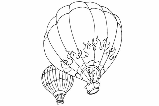 Página para colorir: balão de ar quente (Transporte) #134627 - Páginas para Colorir Imprimíveis Gratuitamente