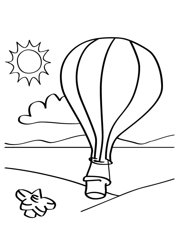 Página para colorir: balão de ar quente (Transporte) #134641 - Páginas para Colorir Imprimíveis Gratuitamente