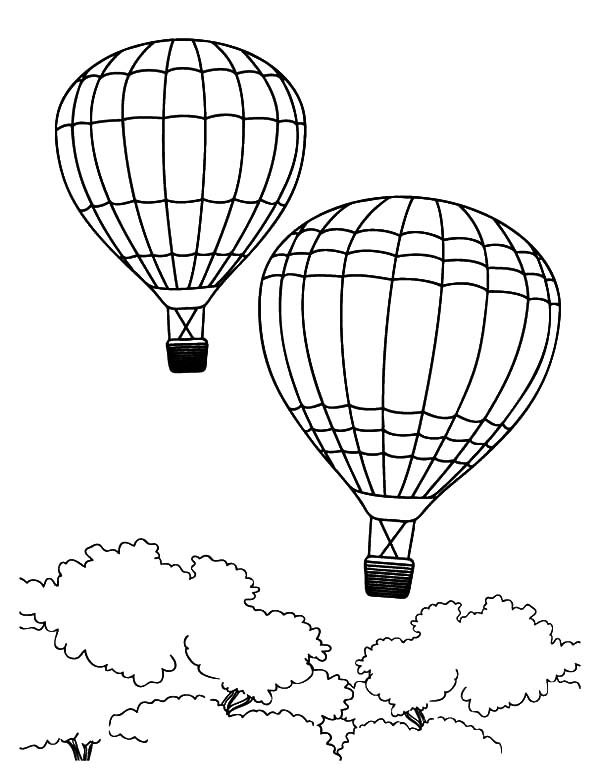 Página para colorir: balão de ar quente (Transporte) #134697 - Páginas para Colorir Imprimíveis Gratuitamente