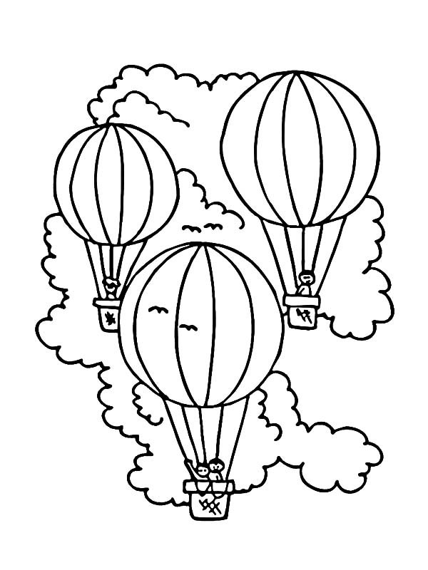 Página para colorir: balão de ar quente (Transporte) #134699 - Páginas para Colorir Imprimíveis Gratuitamente