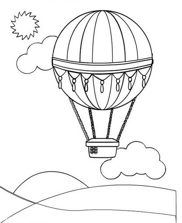 Página para colorir: balão de ar quente (Transporte) #134709 - Páginas para Colorir Imprimíveis Gratuitamente
