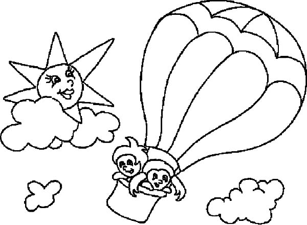 Página para colorir: balão de ar quente (Transporte) #134720 - Páginas para Colorir Imprimíveis Gratuitamente