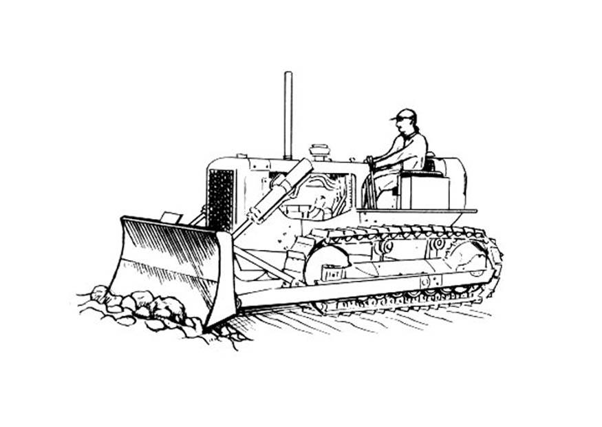 Página para colorir: Bulldozer / Escavadeira Mecânica (Transporte) #141686 - Páginas para Colorir Imprimíveis Gratuitamente