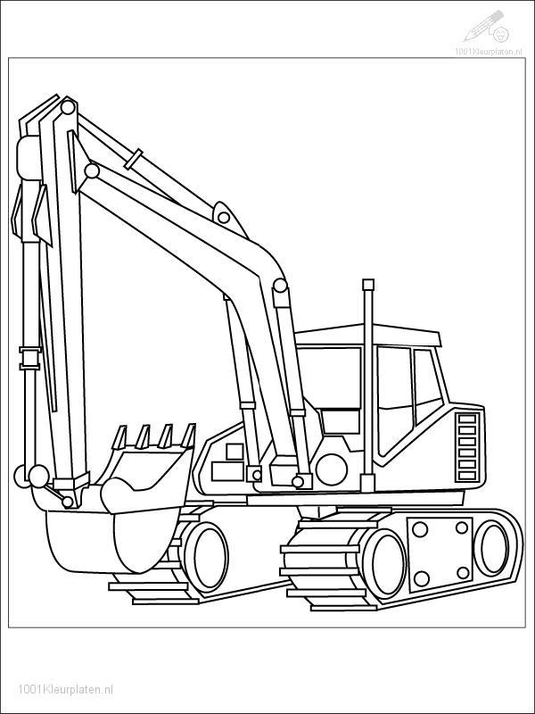 Página para colorir: Bulldozer / Escavadeira Mecânica (Transporte) #141782 - Páginas para Colorir Imprimíveis Gratuitamente