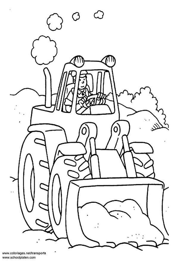 Página para colorir: Bulldozer / Escavadeira Mecânica (Transporte) #141796 - Páginas para Colorir Imprimíveis Gratuitamente