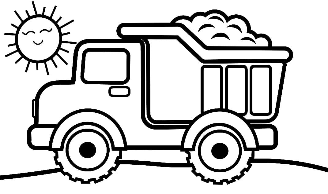 Desenho de Caminhão Basculante #202004 para colorir, da coleção Transporte, imprimível grátis