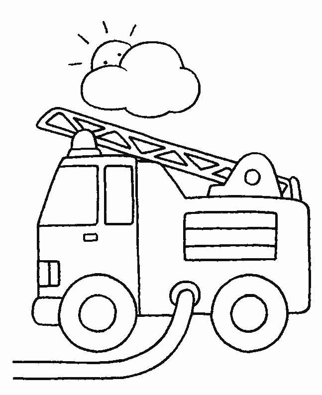 Página para colorir: Caminhão de bombeiros (Transporte) #135790 - Páginas para Colorir Imprimíveis Gratuitamente