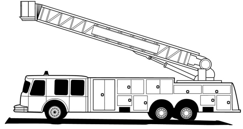 Página para colorir: Caminhão de bombeiros (Transporte) #135799 - Páginas para Colorir Imprimíveis Gratuitamente
