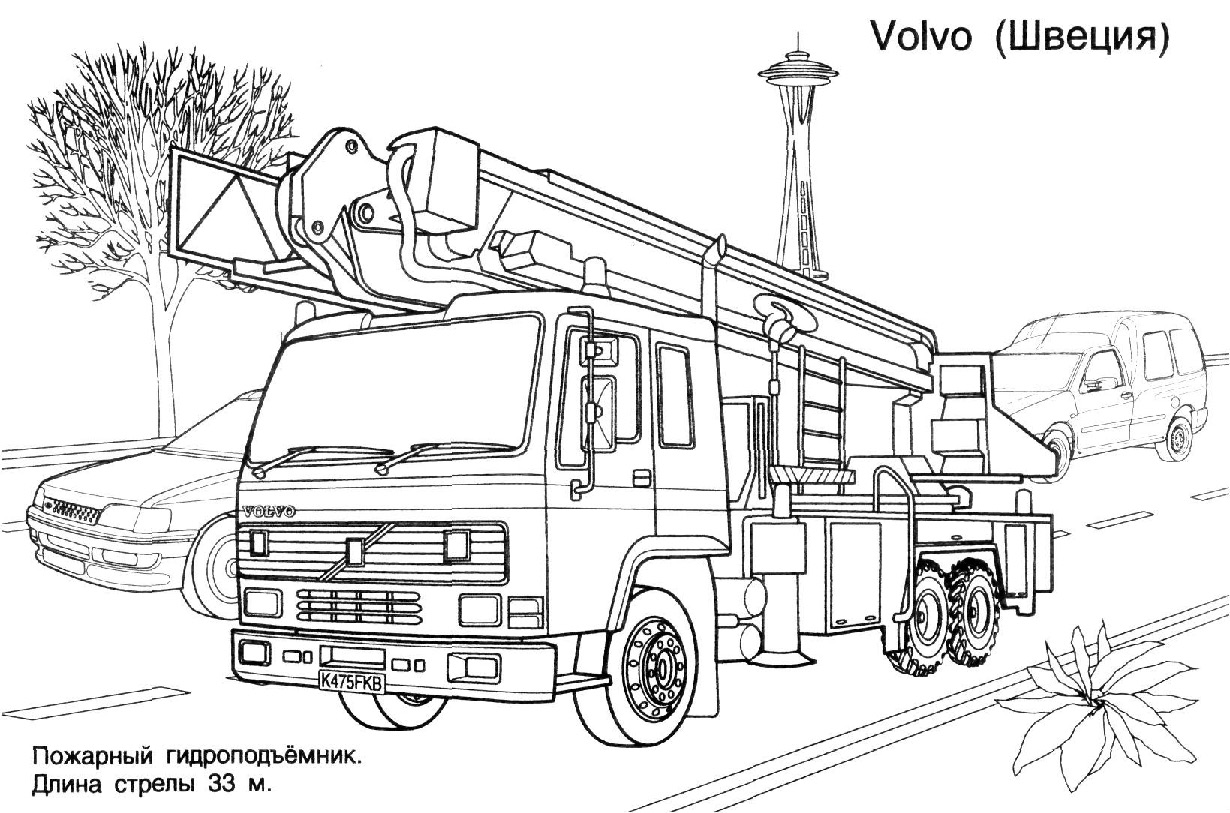 Página para colorir: Caminhão de bombeiros (Transporte) #135804 - Páginas para Colorir Imprimíveis Gratuitamente