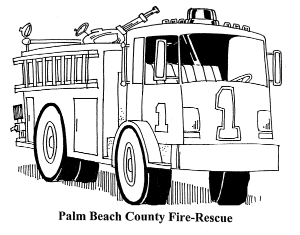 Página para colorir: Caminhão de bombeiros (Transporte) #135818 - Páginas para Colorir Imprimíveis Gratuitamente
