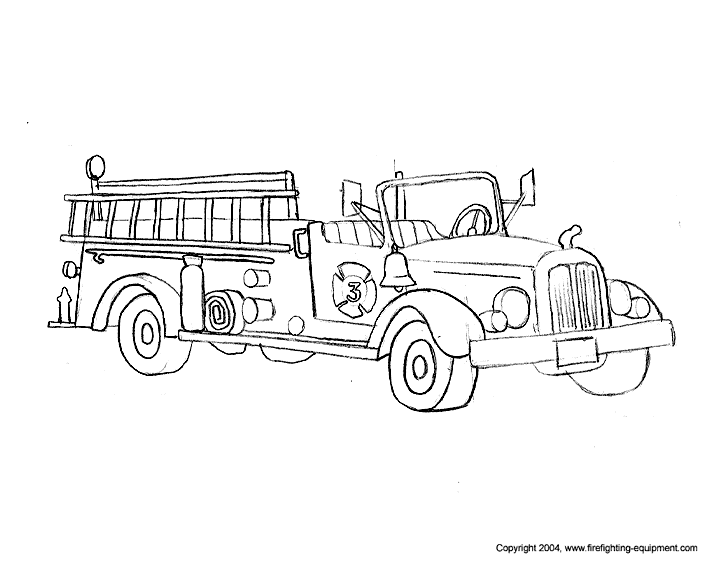 Página para colorir: Caminhão de bombeiros (Transporte) #135819 - Páginas para Colorir Imprimíveis Gratuitamente