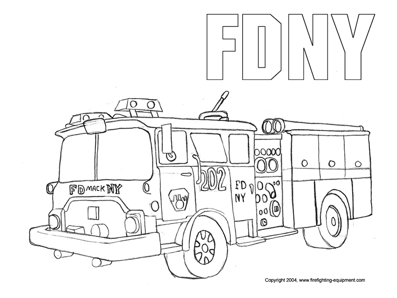 Página para colorir: Caminhão de bombeiros (Transporte) #135825 - Páginas para Colorir Imprimíveis Gratuitamente