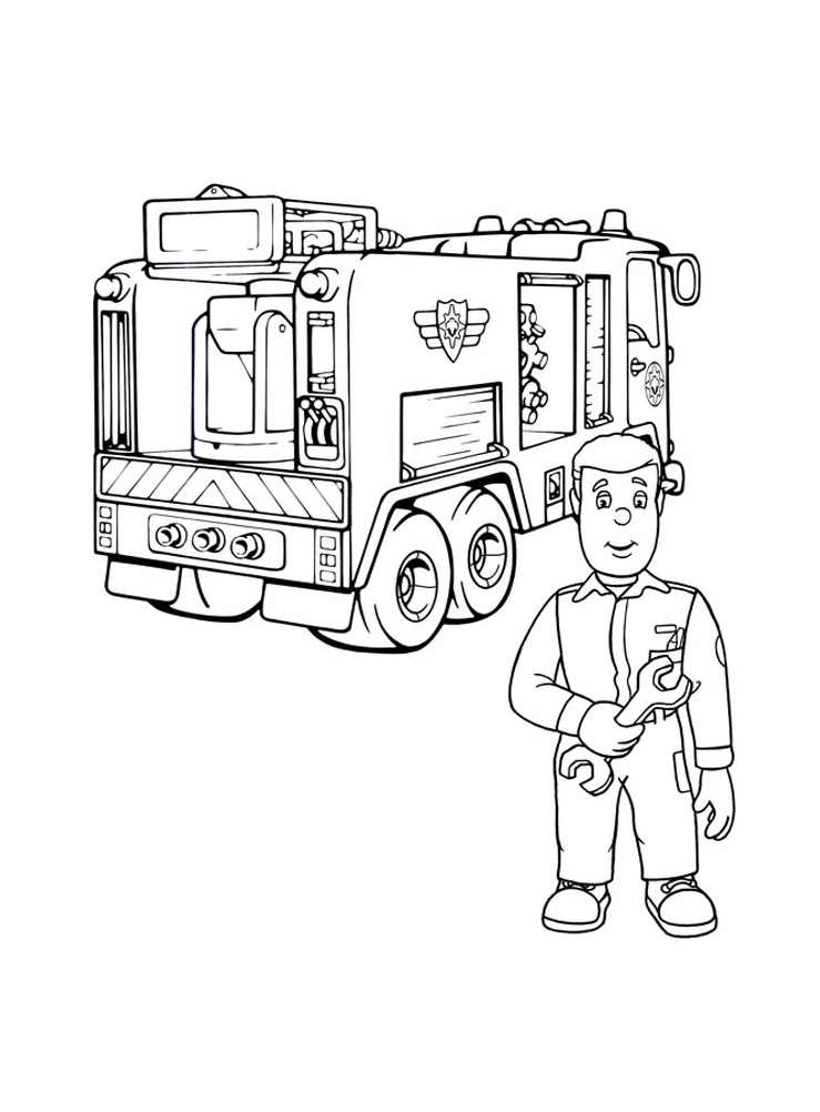 Página para colorir: Caminhão de bombeiros (Transporte) #135839 - Páginas para Colorir Imprimíveis Gratuitamente