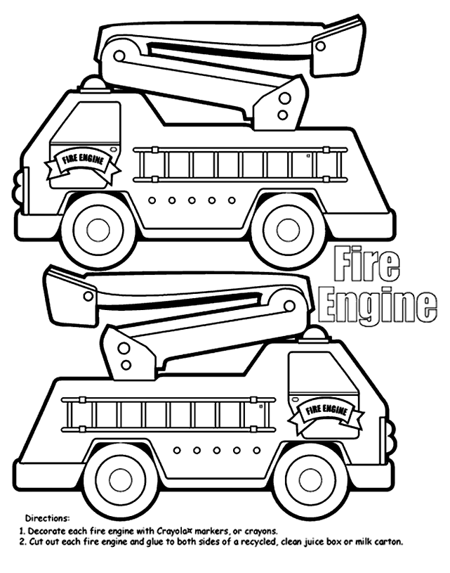 Página para colorir: Caminhão de bombeiros (Transporte) #135847 - Páginas para Colorir Imprimíveis Gratuitamente