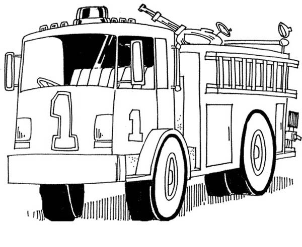 Página para colorir: Caminhão de bombeiros (Transporte) #135849 - Páginas para Colorir Imprimíveis Gratuitamente
