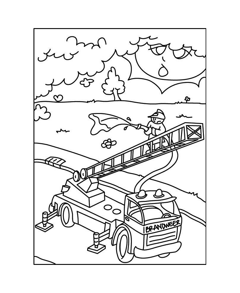 Página para colorir: Caminhão de bombeiros (Transporte) #135850 - Páginas para Colorir Imprimíveis Gratuitamente