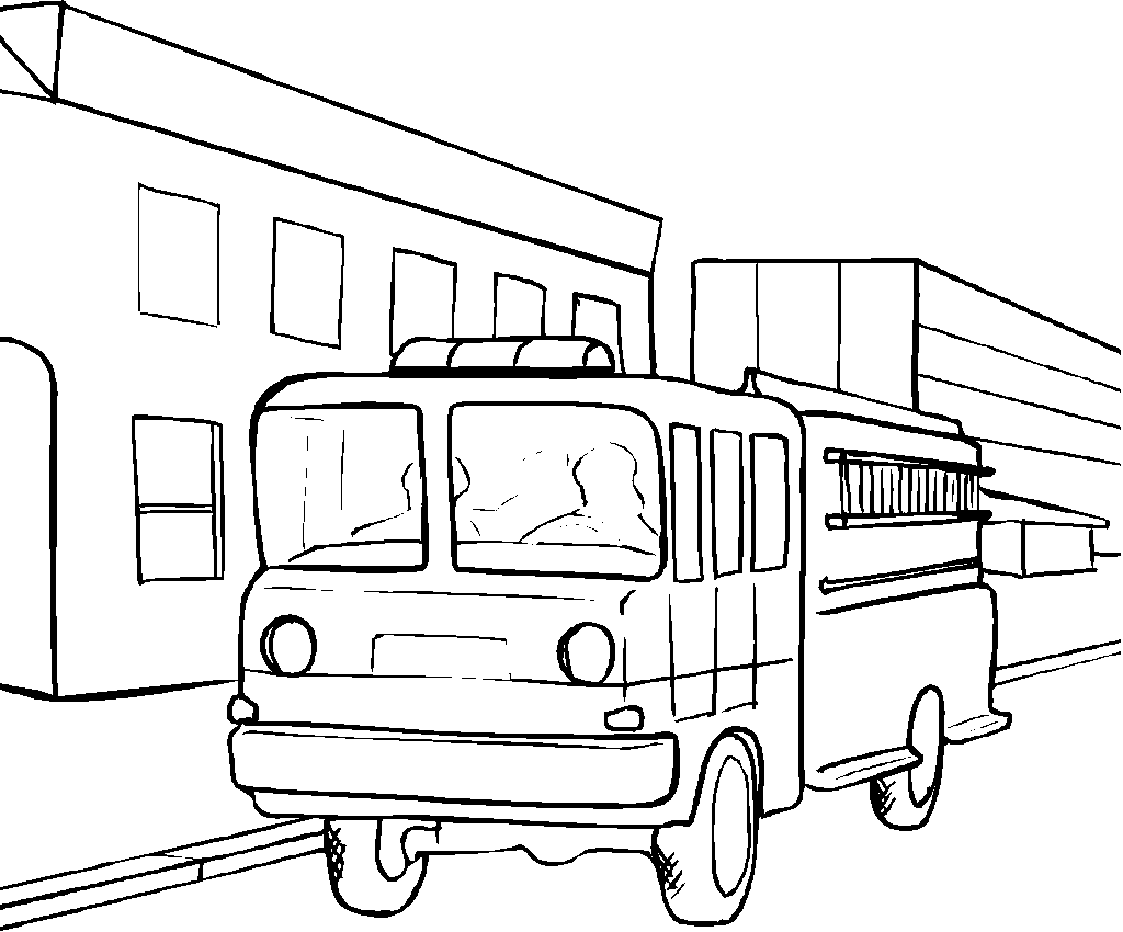 Página para colorir: Caminhão de bombeiros (Transporte) #135856 - Páginas para Colorir Imprimíveis Gratuitamente