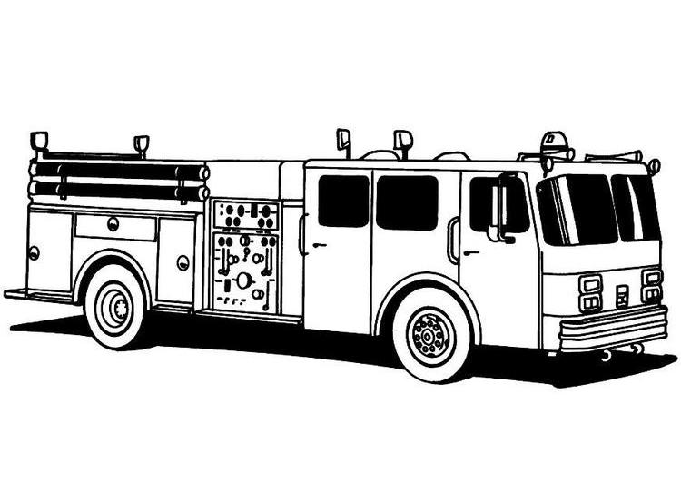 Página para colorir: Caminhão de bombeiros (Transporte) #135884 - Páginas para Colorir Imprimíveis Gratuitamente