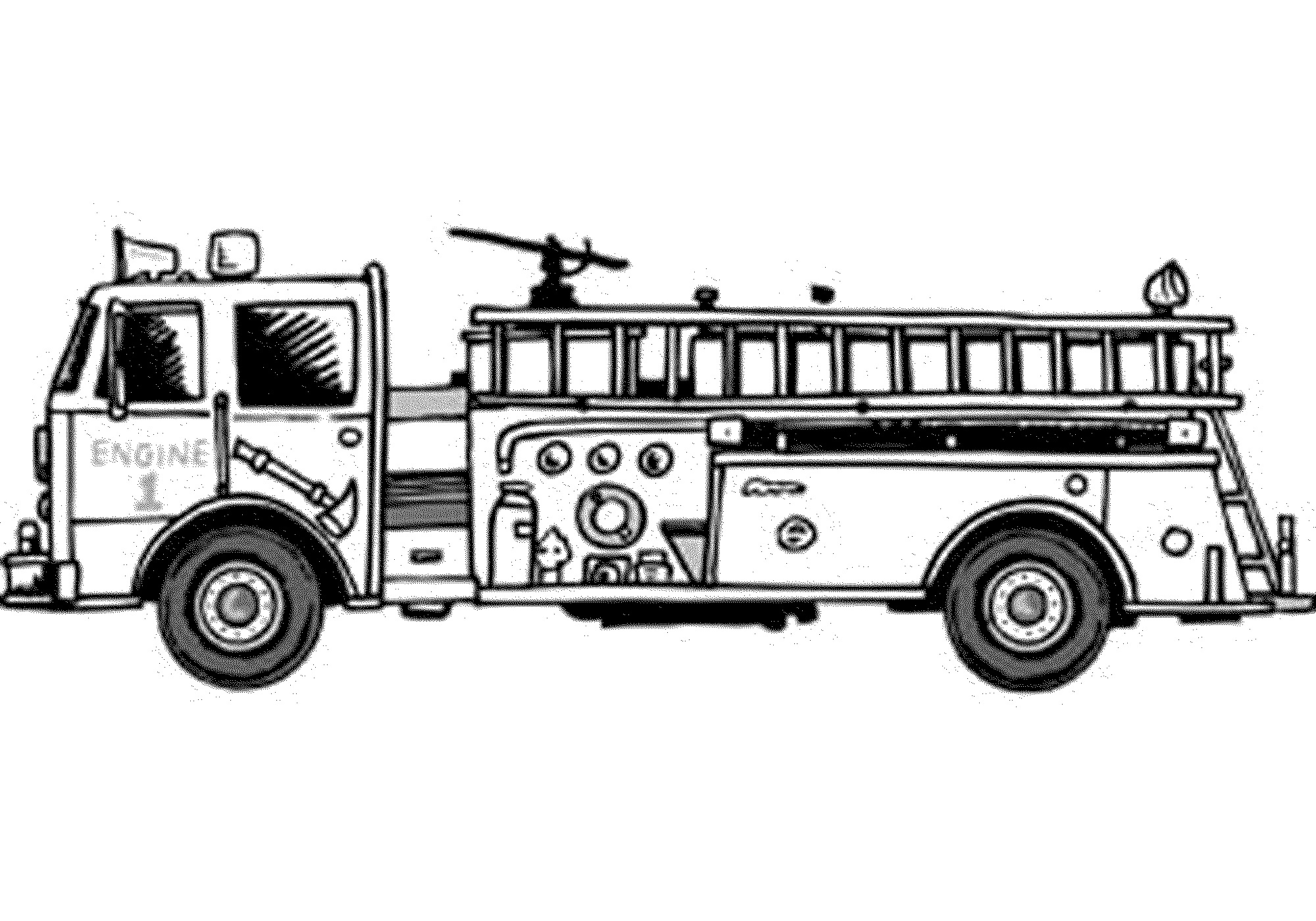 Página para colorir: Caminhão de bombeiros (Transporte) #135978 - Páginas para Colorir Imprimíveis Gratuitamente