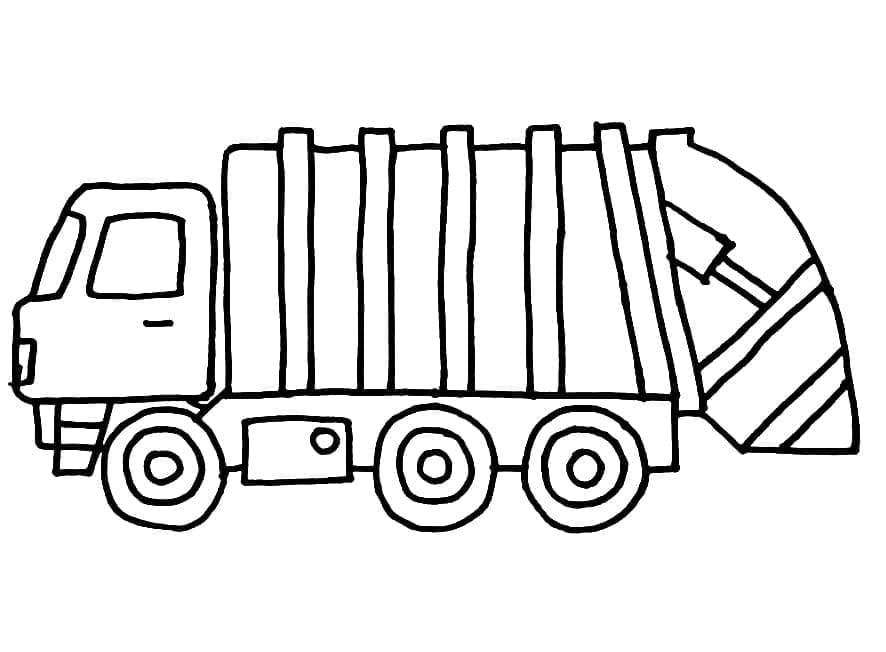 Página para colorir: Caminhão de Lixo (Transporte) #202059 - Páginas para Colorir Imprimíveis Gratuitamente